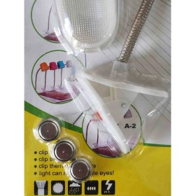 Resim Pilli LED Işik Mini Masa Lambasi Kıskaçlı Beyaz LED Işık. Kitap Okuma Lambası Beyaz Net ve Temiz Işık Kitap 