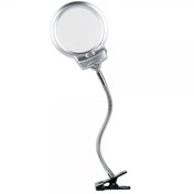 Resim -2.5x130 Mm 5x24 Mm Led Aydınlatmalı Büyüteç,masa Üstü Metal Hortum Mandallı-mg15124-c 