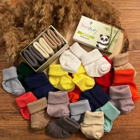Resim Novibaby 3'lü Bambu Yenidoğan Bebek Çorabı I White Blue I 0-6 Ay 