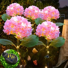 Resim 1 adet Pembe Çiçek Güneşli Bahçe Işığı - 600mAh Nikel Pil ile LED Dış Mekan Dekoru, Bahçe, Yolu, Çim ve Bahçe Aydınlatması için Sıcak Ortam Aydınlatması, Yarı Süreli, Kurulum Malzemeleri Dahil, Yolu Aydınlatması | Dekoratif Aydınlatma | Dayanıklı Plastik Gölgelik 