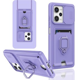 Resim m.tk moveteck Xiaomi Redmi Note 12 Pro 5g Uyumlu Kılıf Kamera Korumalı Kızak Lens Yüzüklü Kartvizit Zuma Silikon 