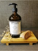 Resim PitrakStore Ahşap Tırnak Fırçası Bambu Stant Cam Amber Sıvı Sabun Şişesi 500ml El Yıkama Set 