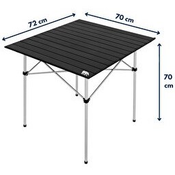Resim Kamp Ayısı Katlanabilir Alüminyum XL Kamp Masası Taşıma Çantalı Siyah 