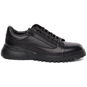 Resim Greyder 18820 Siyah Hakiki Deri Erkek Sneaker Ayakkabı-1066 Siyah 