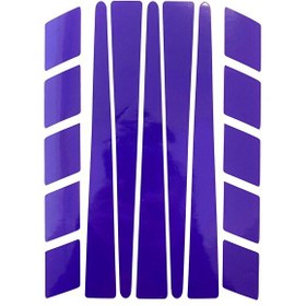 Resim Çınar Extreme Şerit Tasarımlı Patlıcan Moru Motosiklet Kask Sticker 