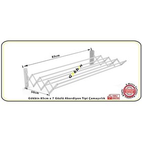 Resim Gökbin85cmx7Gözlü Alüminyum Akordiyon Çamaşırlık Askısı Kurutmalık 