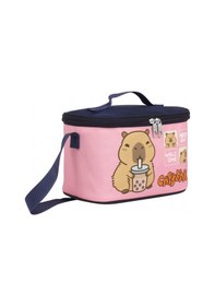 Resim Capybara Kız Çocuk Isı Yalıtımlı Beslenme Çantası - Lacivert - Pembe - 5204 Çok Renkli 