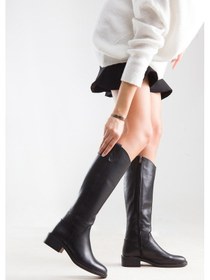 Resim Luvishoes Acro Siyah Cilt Hakiki Deri Kadın Çizme Siyah 