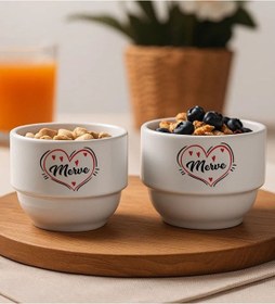 Resim Bk Gift Kişiye Özel İsimli 2li Çerezlik Kase-4 Yeni Ev Hediyesi Önerileri, Misafir Sunum Ürünü, Çay Yanı Kase Kobitmeyencom34789 Bk Gift 