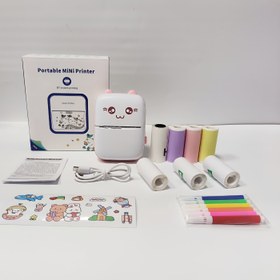Resim 3 Renkli ve 3 Beyaz Yapışkan Rulo + 1 Şeffaf Rulo ile Kompakt Cep Mini Yazıcı - Taşınabilir Termal Yazıcı, iOS ve Android ile Uyumlu, Fotoğraflar, Notlar, Alıntılar, Listeler ve Notlar için İdeal, Mürekkepsiz Baskı, Şarj Edilebilir Pil, USB Şarj, Coo için Etiket Yapıcı 