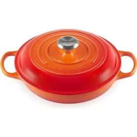 Resim Kırmızı Braiser Tava 26 Cm, Ikonik Fransız Güveç Tavası 