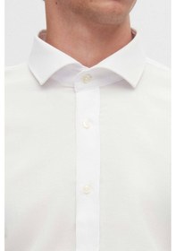 Resim D'S Damat Ds Damat Slim Fit Beyaz Italyan Yaka Dar Kesim Klasik Kravatlık Uzun Kollu Kolay Ütülenebilir Nefes 2HF02ORT4185 Beyaz 
