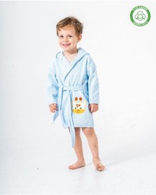 Resim Zürafalı Bornoz Mavi Mavi 