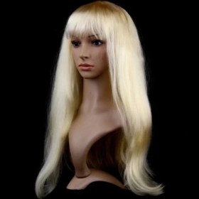 Resim Altın Renk Uzun Parti Peruğu 