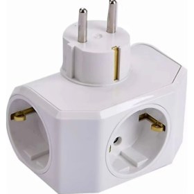 Resim Beyaz Yonca Plus Topraklı Üçlü Fiş-Priz 