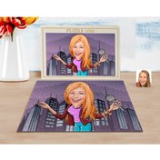 Resim Bk Gift Kişiye Özel Şarkı Söyleyen Kız Karikatürlü 1000 Parça Profesyonel Puzzle-1 