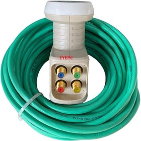 Resim NcpLine 50 Metre Yeşil Dış Ortam Yeşil Kalın Uydu Anten Çanak Kablosu U6 4 Lü Lnb 4k 3d Hd Uyumlu Elembi? 