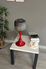 Resim Bamyum Mopa Füme Cam Masa Lambası Dekoratif Abajur Çocuk Odası Başucu Lambası Okuma Lambası 