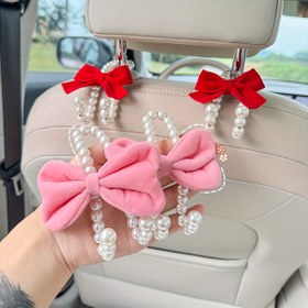 Resim 2'li Plastik Araba Koltuk Arkası Çengelli, Şirin Kelebek Püsküllü Depolama ve Dekoratif Eşyalar, Çok Fonksiyonlu Ara Koltuk Organizatörleri için Araç İç Aksesuarları 