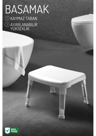 Resim Banyo & Mutfak Yardımcı Basamak Taburesi - Yaşlı Ve Bedensel Engelli Destek Beyaz 