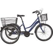 Resim E - Porter Lityum Elektrikli Bisiklet 44 cm V - Roller Fren 3 Vites 24 Jant Lacivert Beyaz 
