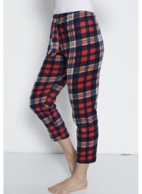 Resim Cepsiz Kışlık Polar Kadın Pijama Altı Tek Alt Je30 Kırmızı 