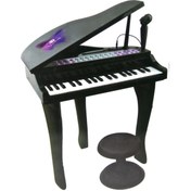 Resim 37 Tuşlu Mini Piano Mikrofonlu Ve Tabureli Çocuk Piyano Siyah-88022 