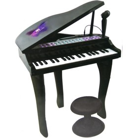 Resim 37 Tuşlu Mini Piano Mikrofonlu Ve Tabureli Çocuk Piyano Siyah-88022 