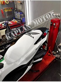 Resim Honda Kaplan Motor Pcx Tüm Yıllara Uyumlu Koltuk Kılıfı Beyaz 
