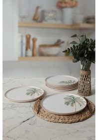 Resim Keramika Bronze Palmiye Nordic Servis Tabağı 28 Cm 6 Adet 22903 Çok Renkli 