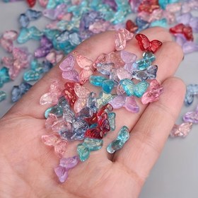 Resim 50 adet 8*15Mm Cam Kelebek Jel Renk Takı Asma Kolye Kendin Yap Eğlence Küpeler Saç İpi Yapımı Aksesuarları 