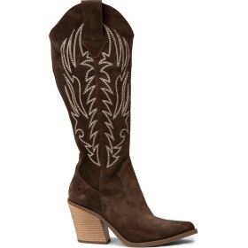Resim Deery Kadın Hakiki Süet Kahverengi Western Çizme - Z1614ZKHVC01 