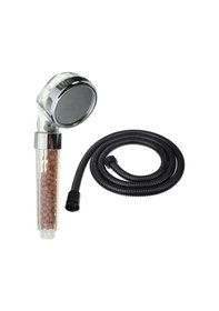 Resim Ahlez Boncuklu Duş Başlığı Siyah Duş Hortumu Duş Takımı Duş Set Siyah 