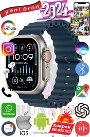 Resim General Mobile GM 22 Uyumlu Akıllı Saat ULTRA MAX 2024 Kordon Hediyeli Amoled Ekran 