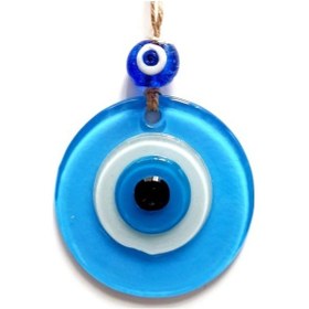 Resim Nazar Boncuklu Bebek Mavisi Renginde Mini Duvar Süsü 