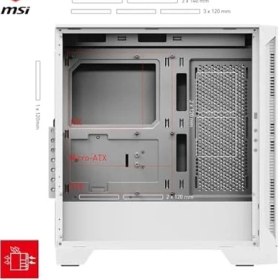Resim Daisy Home Msı Mag Forge 320R Airflow Mid-Tower Bilgisayar Kasası - Atx Kapasitesi, Rtx 40 Gpu Desteği, Argb Fan, Manyetik Toz Filtresi, Sertleştirilmiş Cam, 1-6 Argb Hub, USB 3.2 Generation 1 Tip A 
