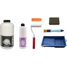 Resim Cadence 2 Litre Eskimiş Beyaz Boya 500Ml Parlak Vernik Set 