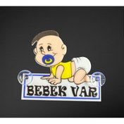 Resim HMNL Arabada Bebek Var Araba Stickeri Fanatik Bebek Pleksi Vantuzlu 