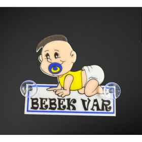 Resim HMNL Arabada Bebek Var Araba Stickeri Fanatik Bebek Pleksi Vantuzlu 