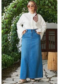 Resim Neways 2058-denim Etek Mavi Mavi 