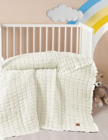 Resim Kanz Light Dolgulu Müslin Çift Kat Bebek Yorganı 115x125 cm - Bej - Krem / Standart 