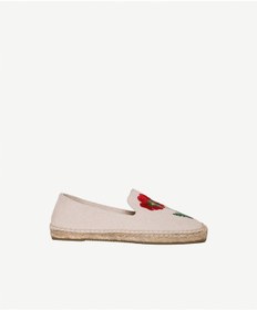 Resim Yargıcı Çiçek Desenli Nakış İşleme Espadril 26ykay4027x 006 Ekru 
