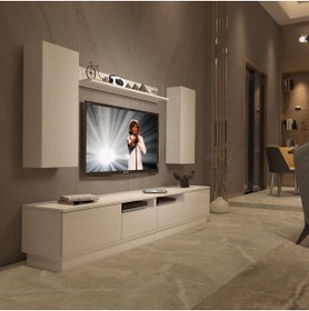Resim Decoraktiv Trendstyle 5220ds Slm Tv Ünitesi Tv Sehpası - Parlak Beyaz 