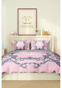 Resim Marka Nevresim Takımı Çift Kişilik Pamuklu Saten Kumaş 6 Parça 3d Dijital Baskı Duvet Cover Set Model No:20 Renkli 