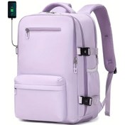 Resim Dream011 Light Purple Çok Cepli Büyük Kapasiteli Usb Portlu Seyahat Sırt Çantası Açık Mor 