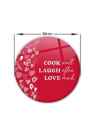 Resim Decorita Cam Kesme Tahtası | Cook Well | Çap32cm 