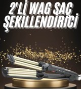 Resim ALLSOOWE İkili Wag Maşa Saç Şekillendirici Seramik Kaplama Isı Ayarlı 