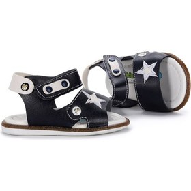 Resim Kiko Kids Şb 243-50 Günlük Erkek Çocuk Ilk Adım Sandalet Terlik Lacivert - Beyaz 