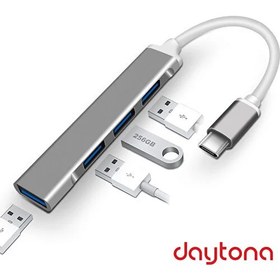 Resim Daytona 809-CC Macbook Uyumlu Type-C to 4* USB 3.0 Splitter 5 Gbps Çevirici Hub Adaptör 