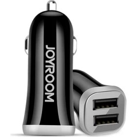 Resim Joyroom 3.1 Amper 2 USB Araç Şarj Cihazı Type-C Hızlı Şarj Kablo Siyah - C-M216 